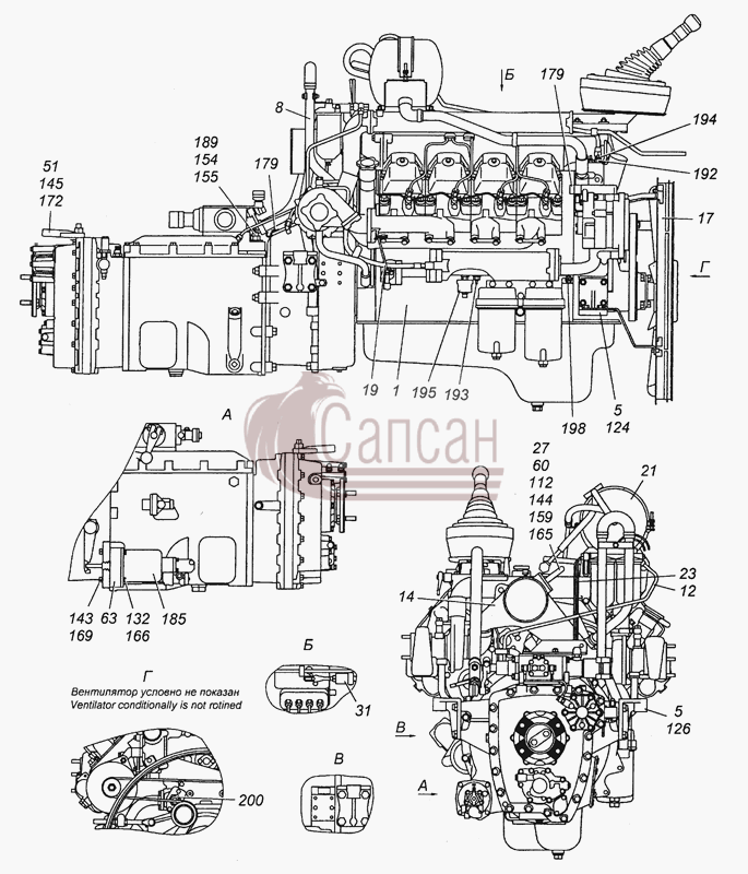 6350-1000260 Агрегат силовой 740.50-360, укомплектованный для установки на автомобильКамАЗ 63501 8х8
