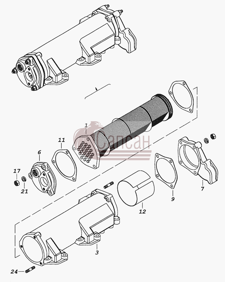 740.20-1013200-10 Теплообменник масляныйКамАЗ 63501 8х8
