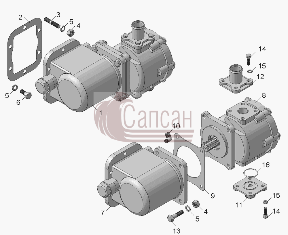 Установка коробки отбора мощности с насосом 5511-4202001-20КамАЗ-45141