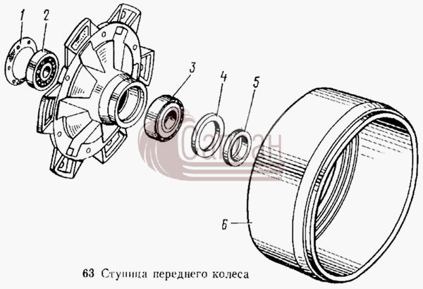 Ступица переднего колесаКамАЗ 5315