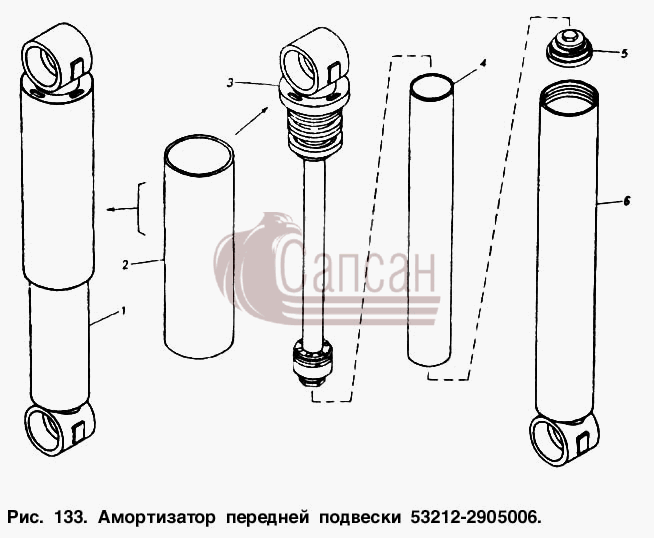Амортизатор передней подвескиКамАЗ 5410