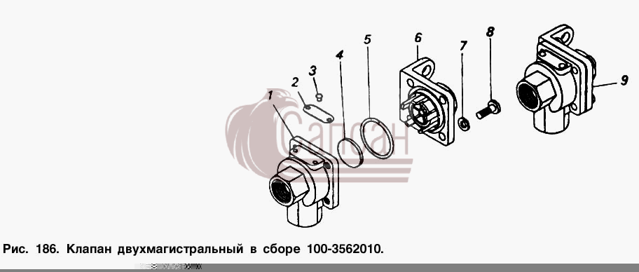 Клапан двухмагистральный в сбореКамАЗ 5410