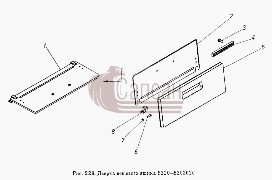 Дверка вещевого ящикаКамАЗ 5410