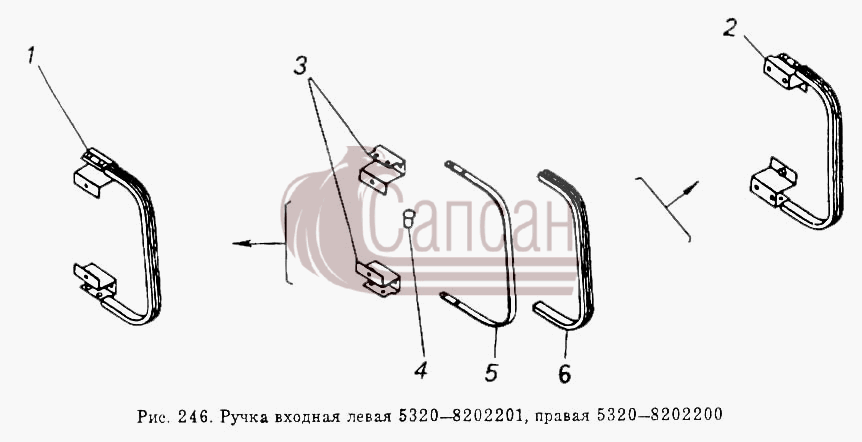 Ручка входная левая и праваяКамАЗ 5410