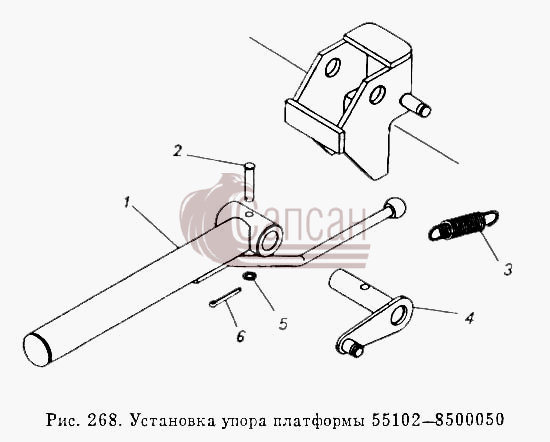 Установка упора платформы 55102-8500050КамАЗ 5410