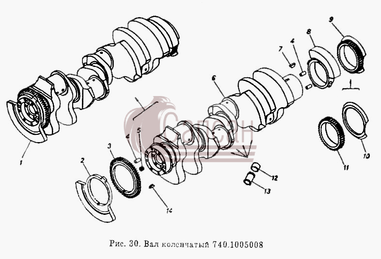 Вал коленчатыйКамАЗ 5410