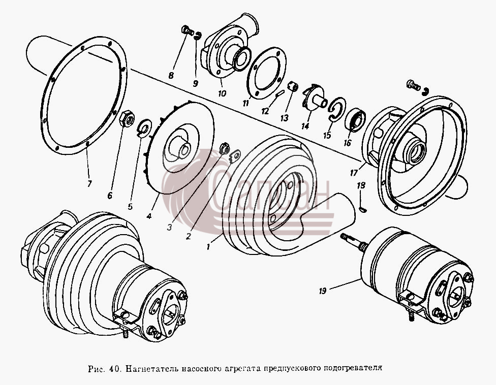 Нагнетатель насосного агрегата предпускового подогревателяКамАЗ 5410