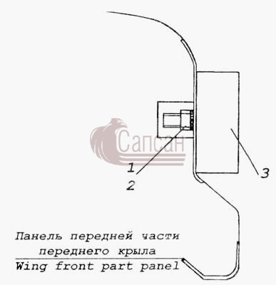 Установка боковых габаритных фонарей на переднем крылеКамАЗ 53228, 65111