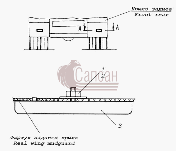 Установка задних световозвращателейКамАЗ 53228, 65111