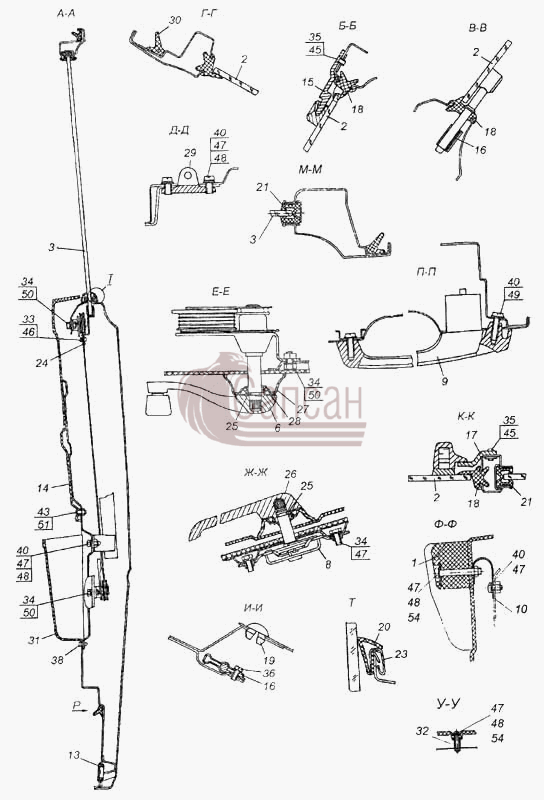 Установка стекол и арматуры двери правая. Установка стекол и арматуры двери леваяКамАЗ 5460