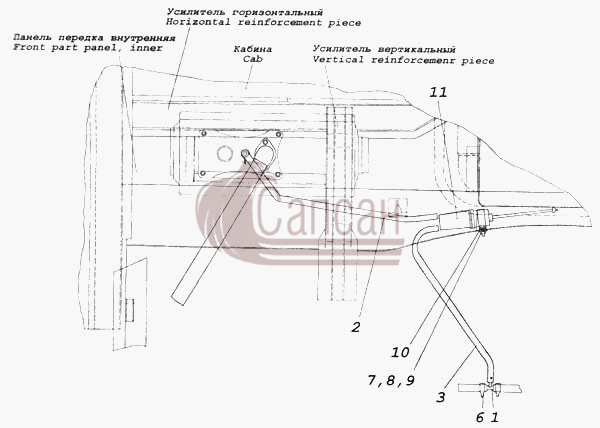Установка насоса, топливопроводов отопителя ОН-32Д-24КамАЗ 5460
