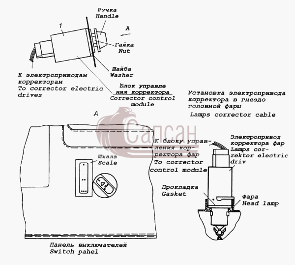 Установка электромеханического корректораКамАЗ 5460 (каталог 2005 г.)