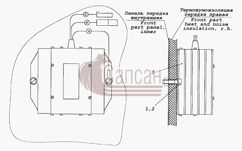 Установка преобразователя напряженияКамАЗ 65116