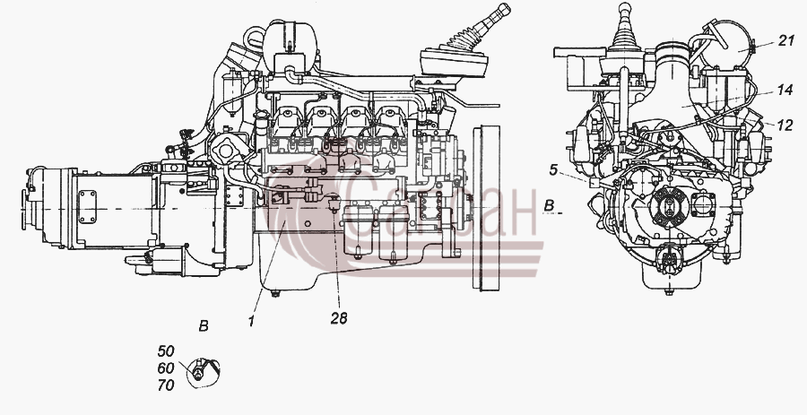 6520-1000263-10 Агрегат силовой 740.60-360, укомплектованный для установки на автомобильКамАЗ 6520 (Euro-2, 3)