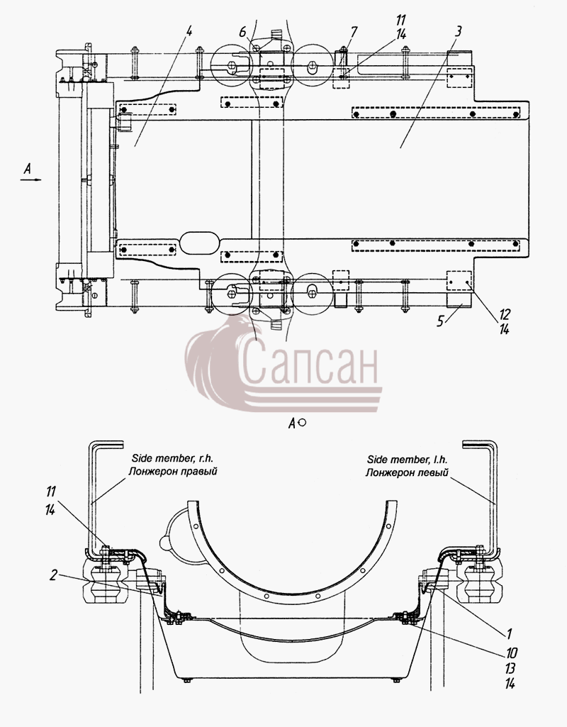 6520-1080010-20 Капотирование нижнее моторного отсекаКамАЗ 6520 (Euro-2, 3)