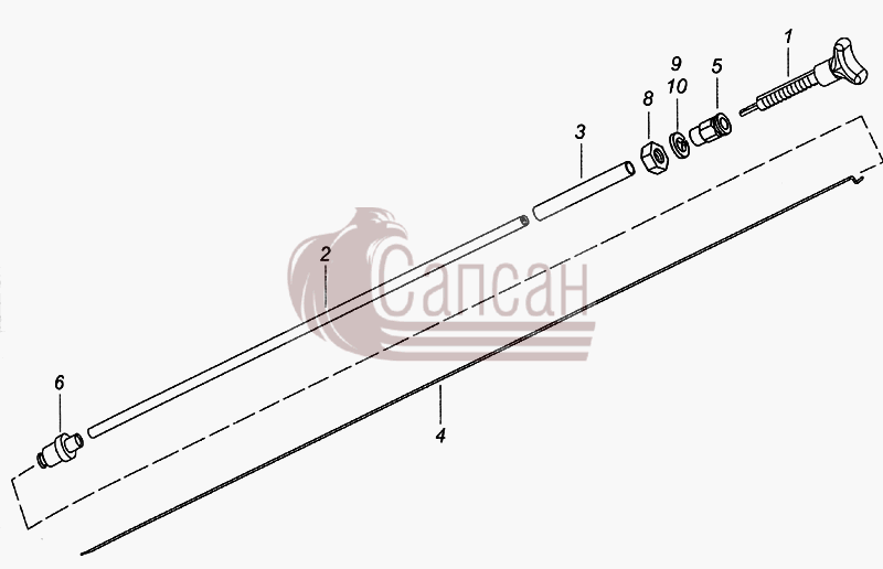 5320-1108120-99 Тяга ручного управления подачей топлива двигателяКамАЗ 6520 (Euro-2, 3)