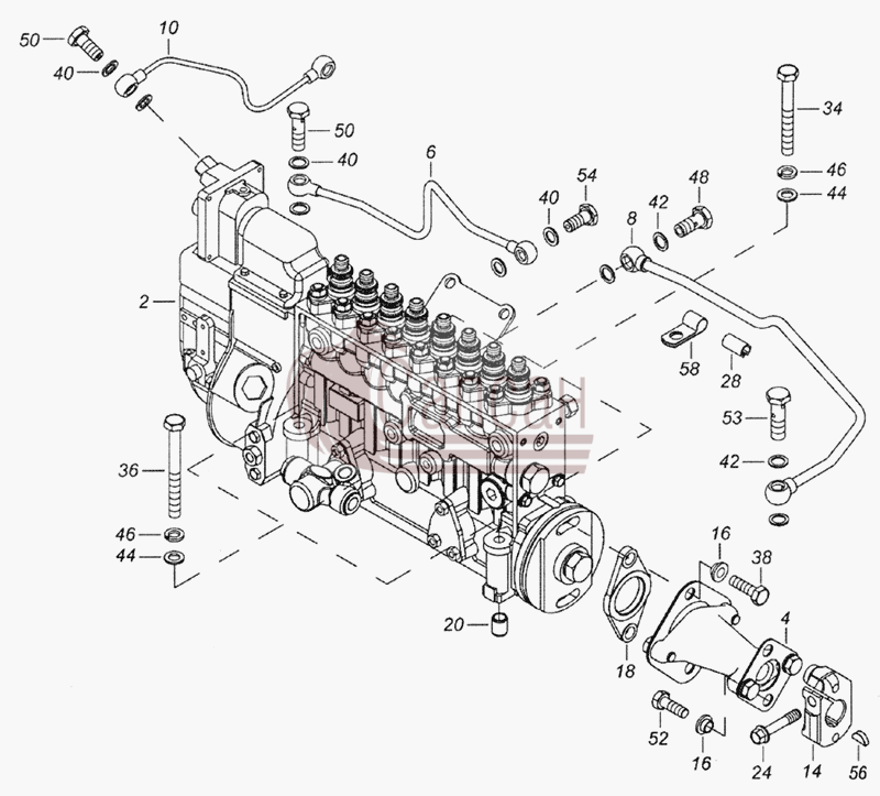 740.51-1111000-90 Установка и привод ТНВДКамАЗ 6520 (Euro-2, 3)