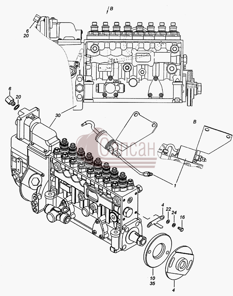 740.51-1111005-90 ТНВД с фланцем и полумуфтой ведомойКамАЗ 6522 (Euro-2, 3)
