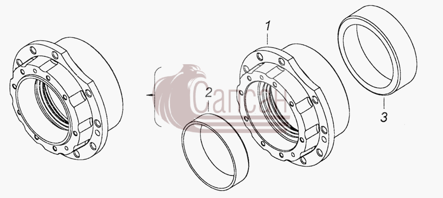 6520-2402048 Стакан подшипниковКамАЗ 6520 (Euro-2, 3)