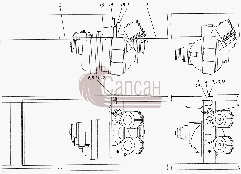 6522-2411020 Привод блокировки межколесных дифференциаловКамАЗ 6520 (Euro-2, 3)