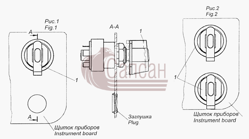 65228-3710002 Установка выключателя коробки отбора мощностиКамАЗ 6520 (Euro-2, 3)