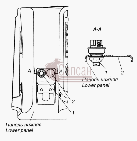 4308-3710004-30 Установка выключателя аккумуляторной батареиКамАЗ 6522 (Euro-2, 3)