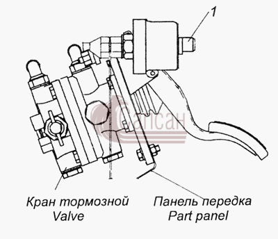 4308-3830005 Установка датчиков указателя давления воздухаКамАЗ 6520 (Euro-2, 3)