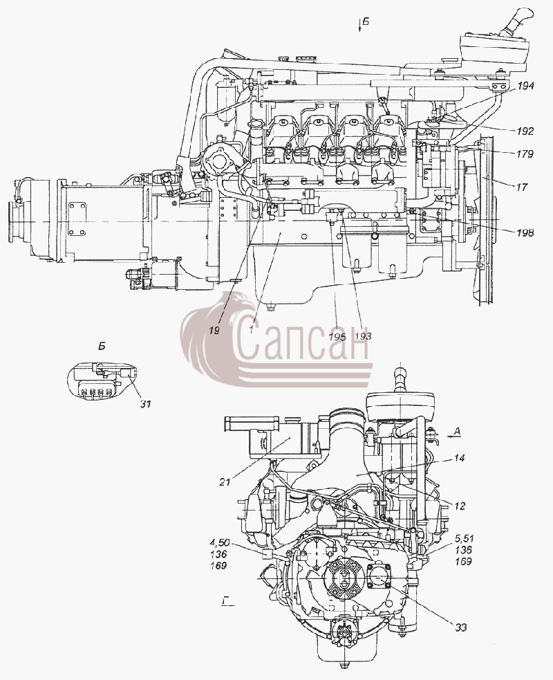 6520-1000257-25 Агрегат силовой, укомплектованный для установки на автомобильКамАЗ 6520 (Euro-2, 3)