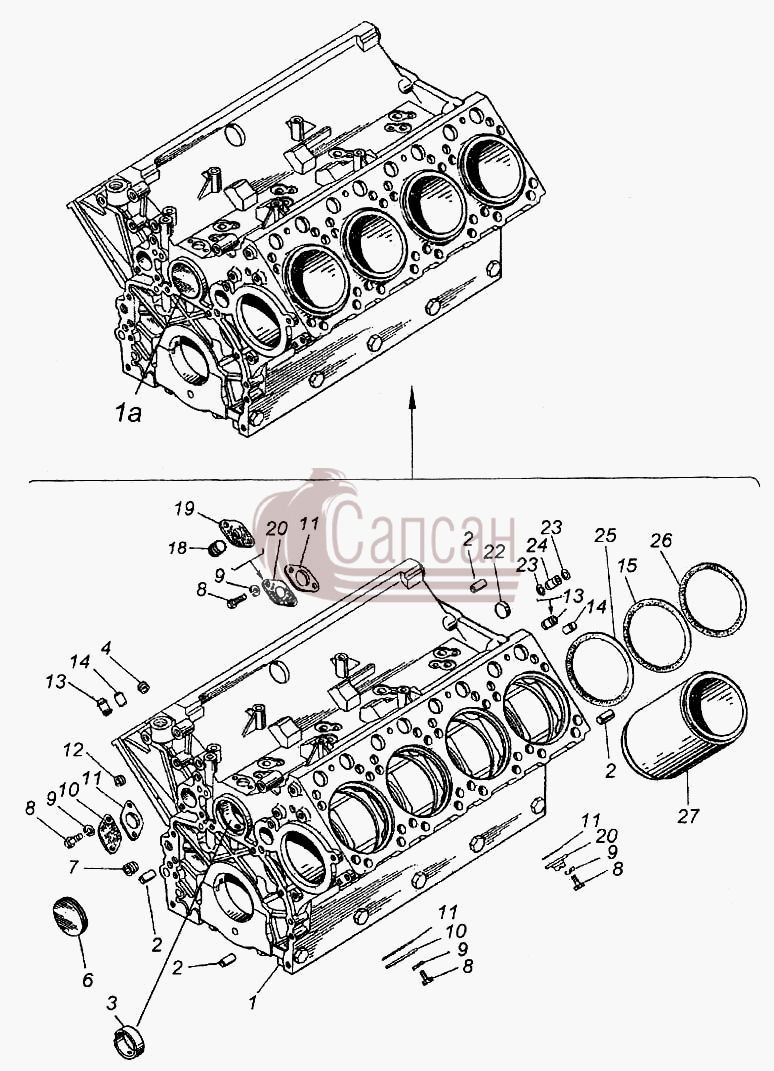 Блок цилиндров в сбореКамАЗ 6520
