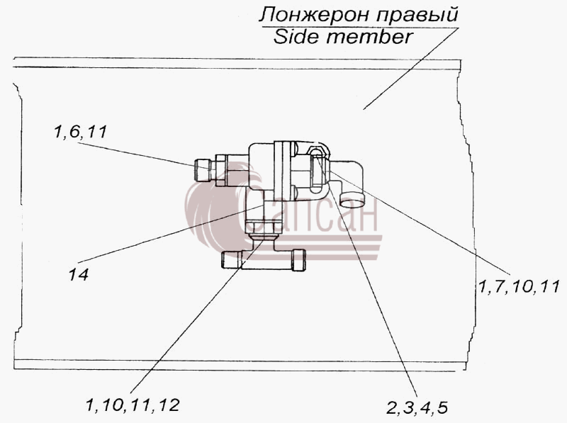 Установка клапана двухмагистральногоКамАЗ 6520