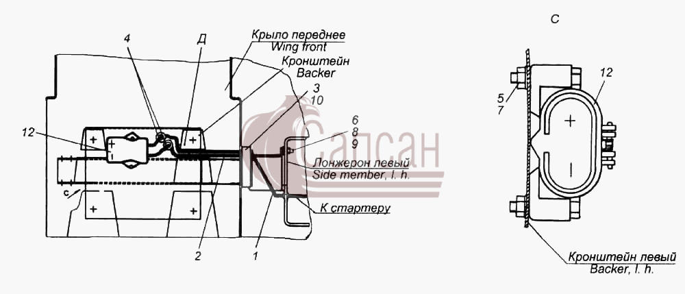 Установка розетки внешнего запускаКамАЗ 6522