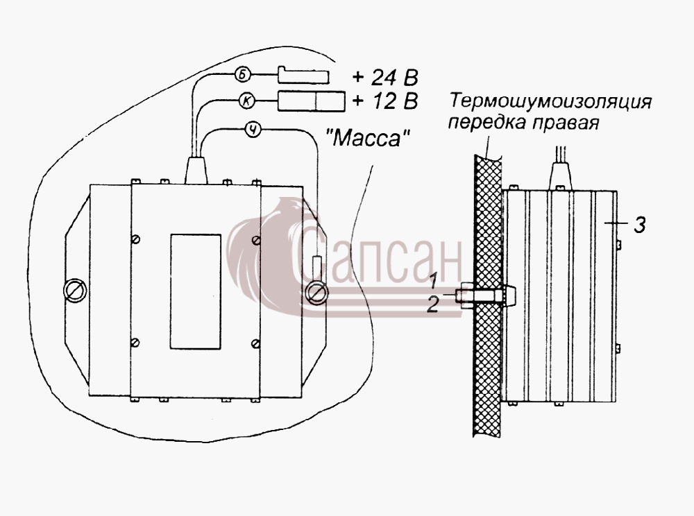 Установка преобразователя напряженияКамАЗ 65226