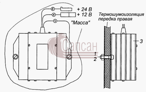 Установка преобразователя напряженияКамАЗ 6540